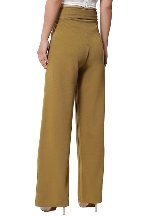 Women's High Rise Viscose Rayon Relaxed Fit Korean Trousers bottomwear