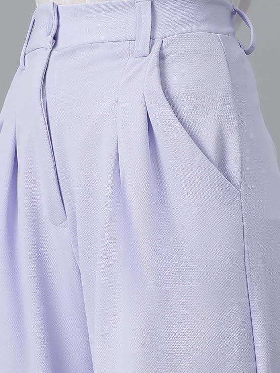 female High Rise Viscose Rayon Relaxed Fit Korean Trousers bottomwear