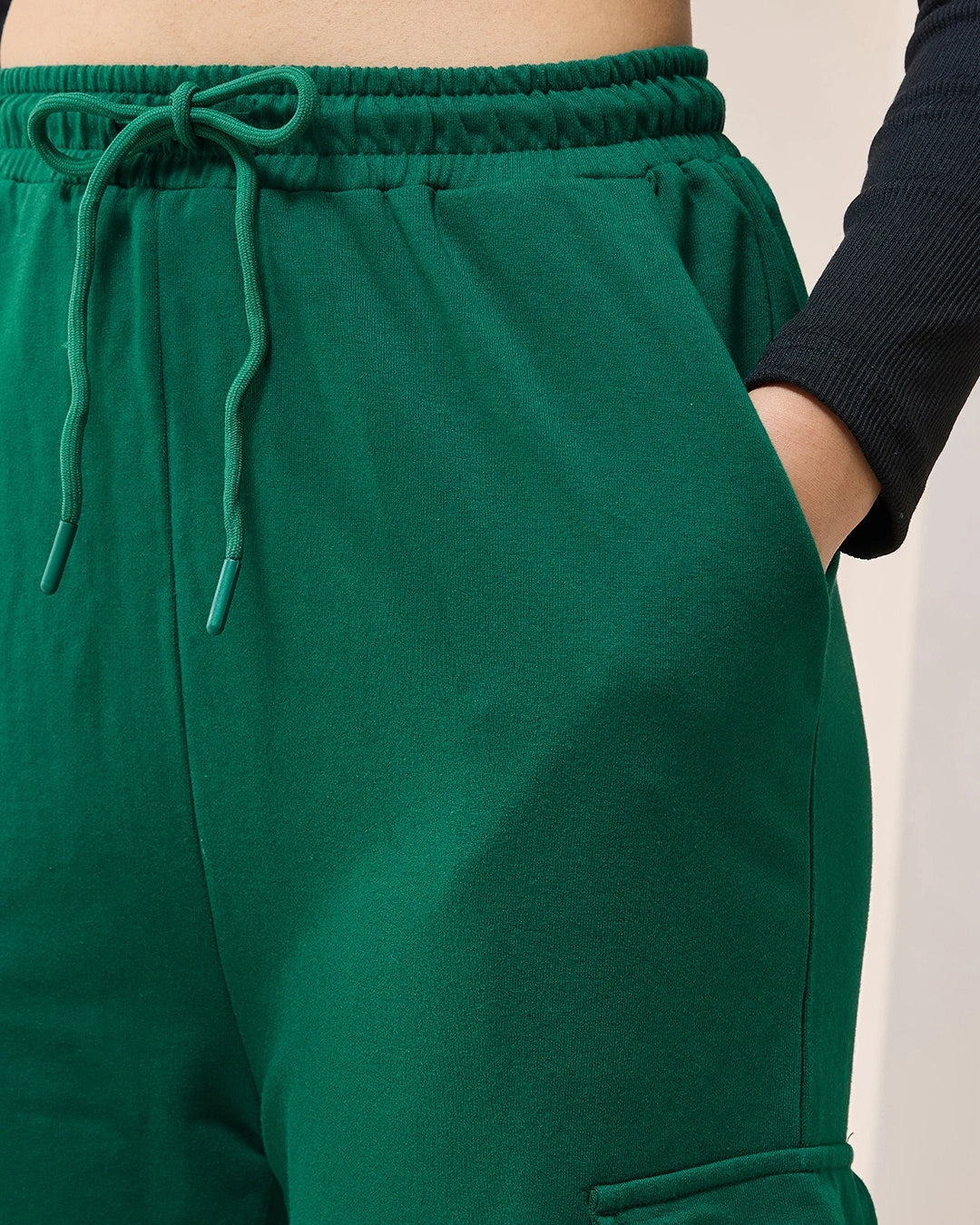 Women's Green Cargo Trackpants bottomwear
