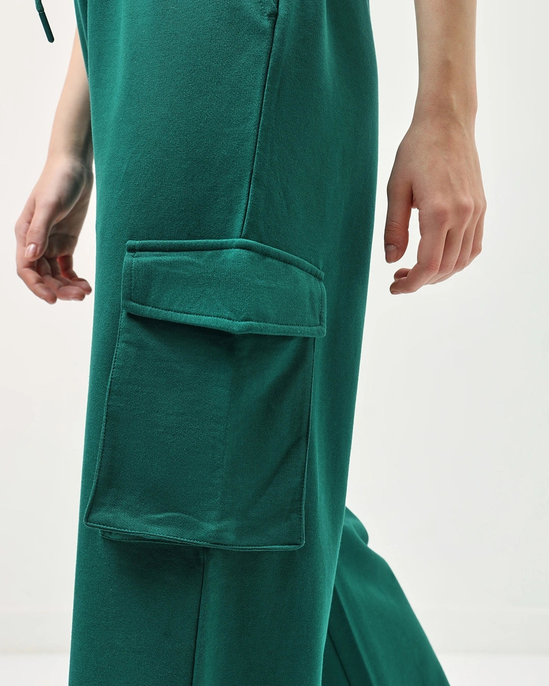 Women's Green Cargo Trackpants bottomwear
