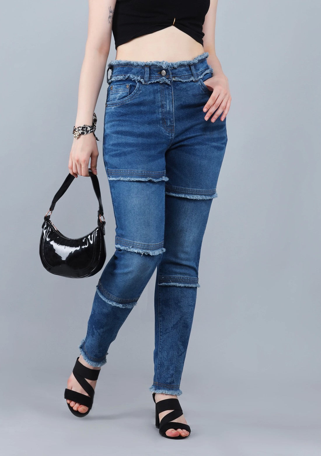 Blue Slim Fit Women's Stretch Fashion Jeans bottom wear