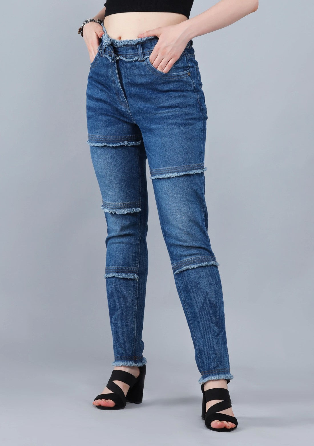 Blue Slim Fit Women's Stretch Fashion Jeans bottom wear