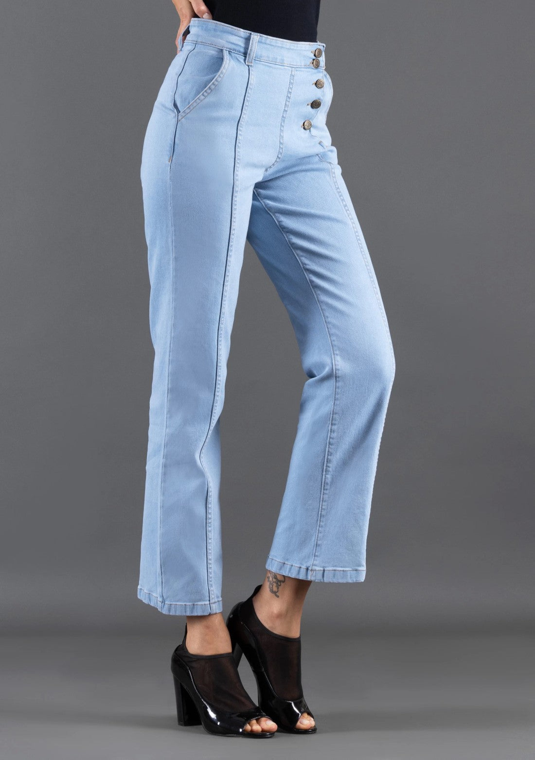 Light Blue Straight Fit Rhysley Women's Fashion Jeans bottom wear