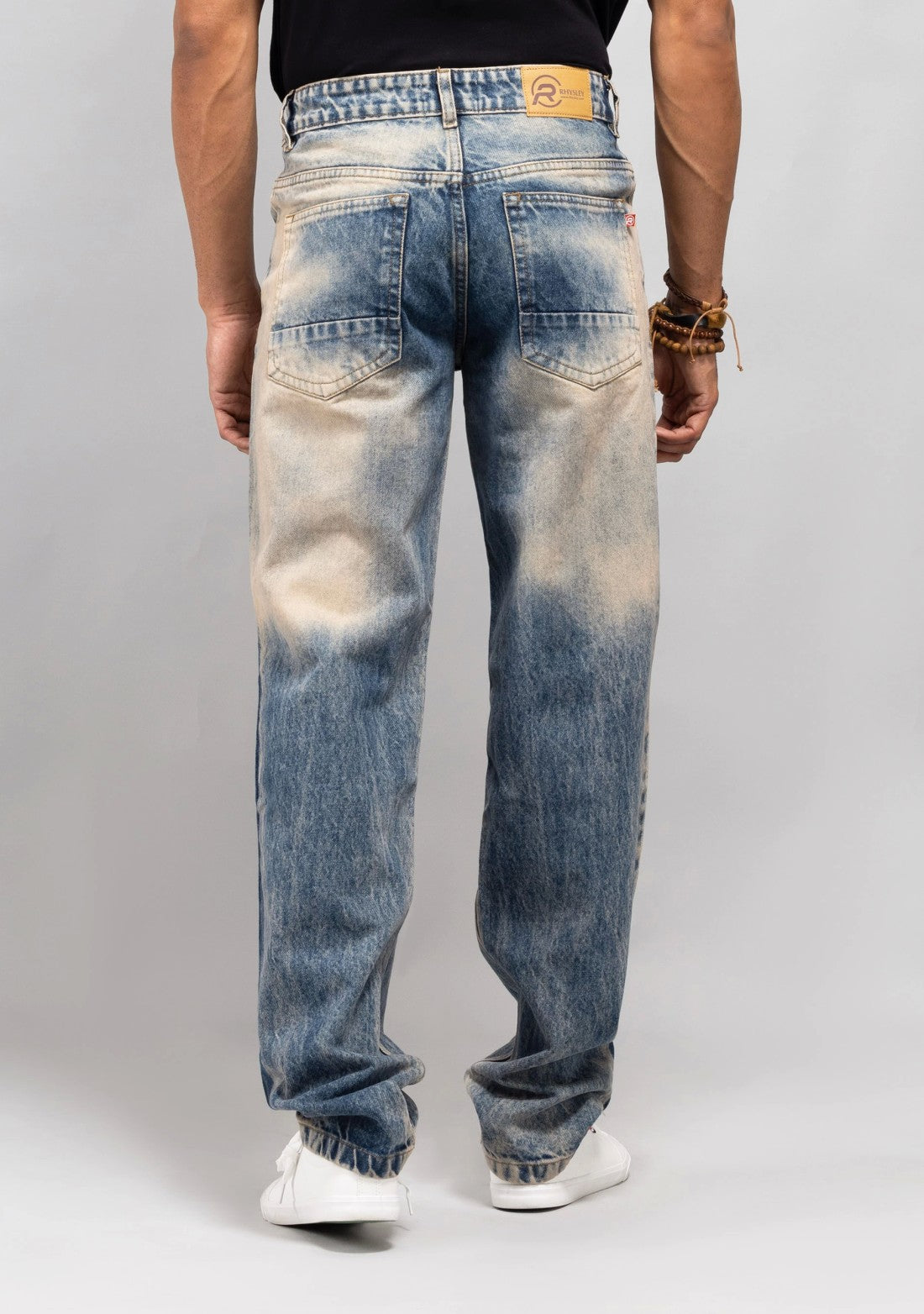 Rhysley Tinted Blue Comfort Fit Men's Fashion Jeans Male Bottomwear