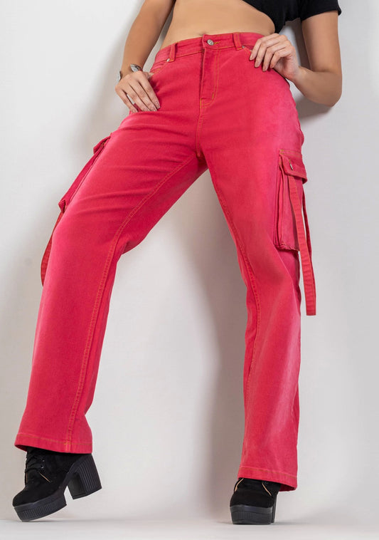 Watermelon Wide Leg Cargo Style Women's Jeans bottom ware