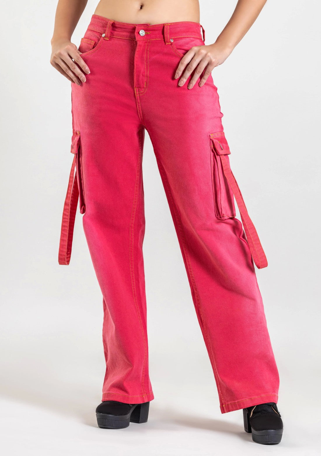 Watermelon Wide Leg Cargo Style Women's Jeans bottom ware