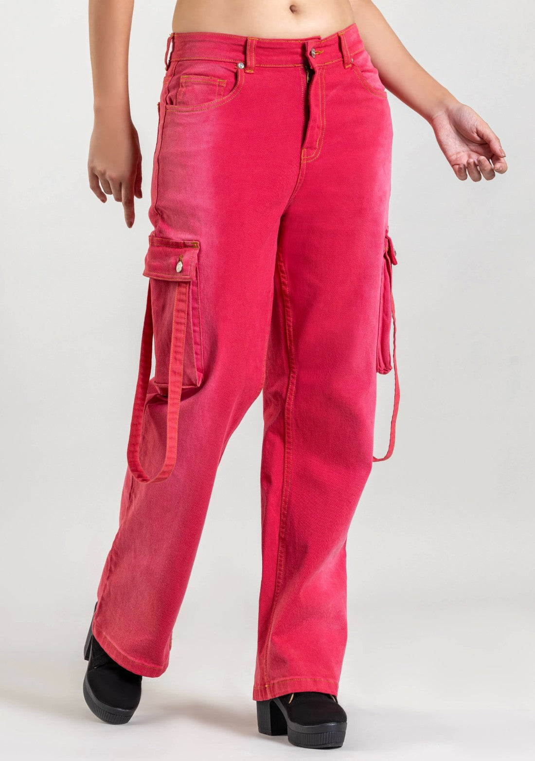 Watermelon Wide Leg Cargo Style Women's Jeans bottom ware