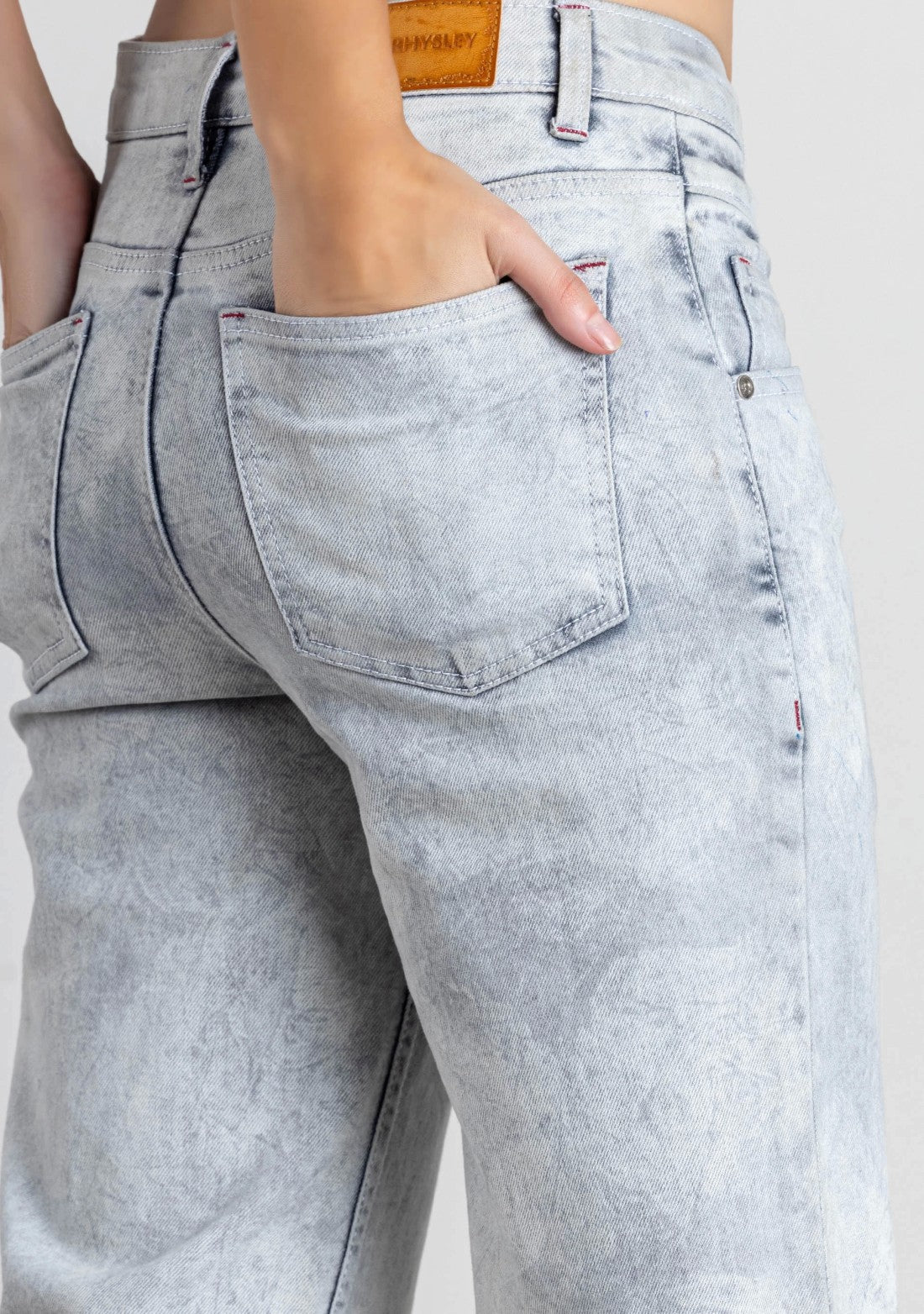 Grey Textured High Waist Women's Jeans bottom ware