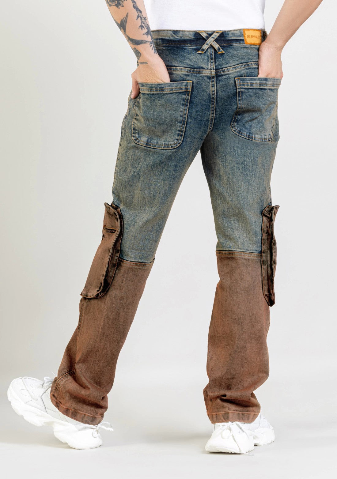 Two Tone Boot Cut Men's Fashion Jeans Male Bottomwear