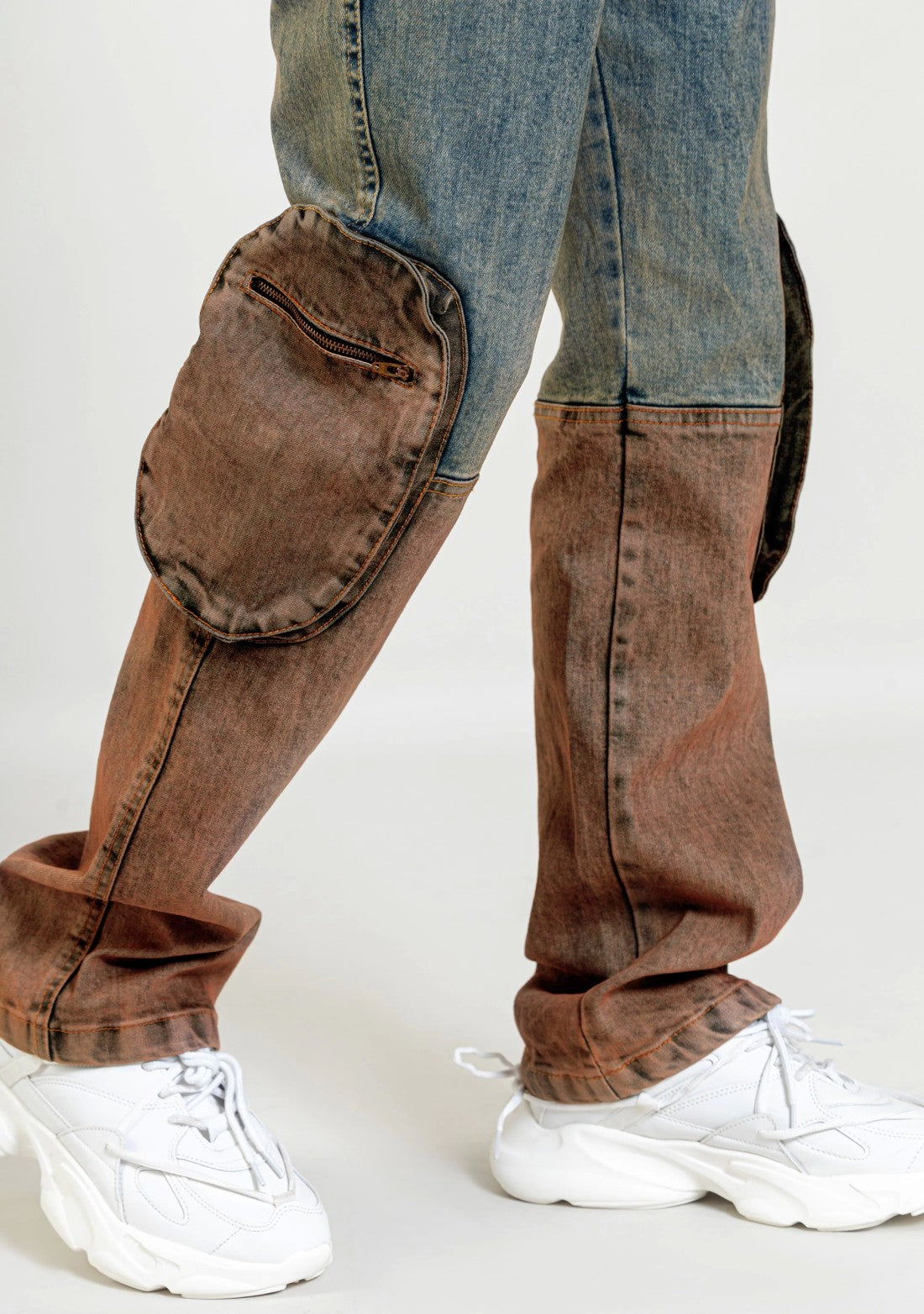 Two Tone Boot Cut Men's Fashion Jeans Male Bottomwear