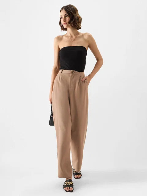 female Korean Pants: Camel bottomwear