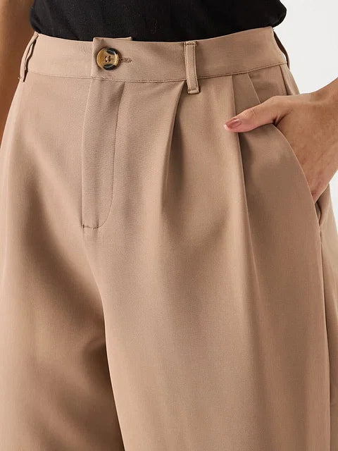 female Korean Pants: Camel bottomwear