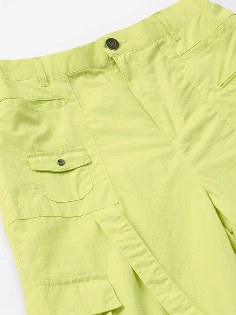 Parachute Pants: Lime bottomwear