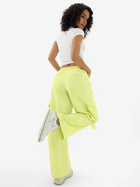 Parachute Pants: Lime bottomwear