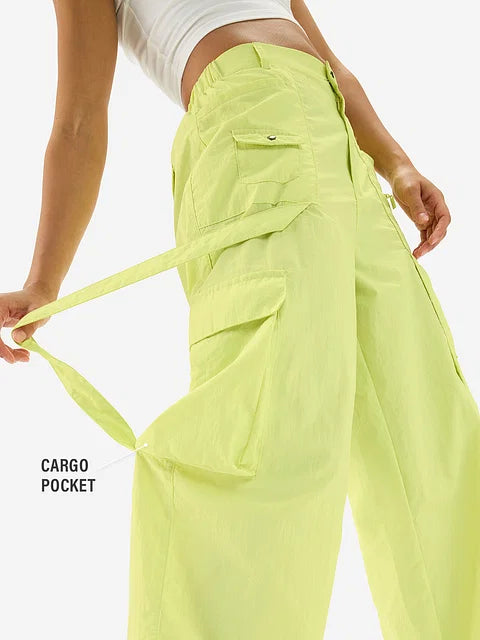 Parachute Pants: Lime bottomwear