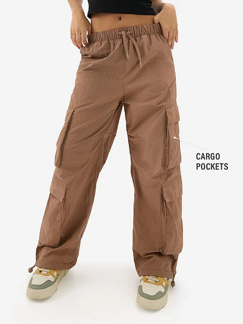 Parachute Pants: Brown bottomwear