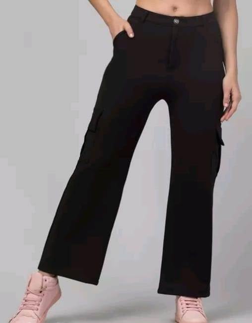 Symbol Women's High Rise Calf Length Culotte Office Pants (with Self Fabric Belt) bottomwear