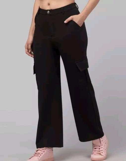 Symbol Women's High Rise Calf Length Culotte Office Pants (with Self Fabric Belt) bottomwear