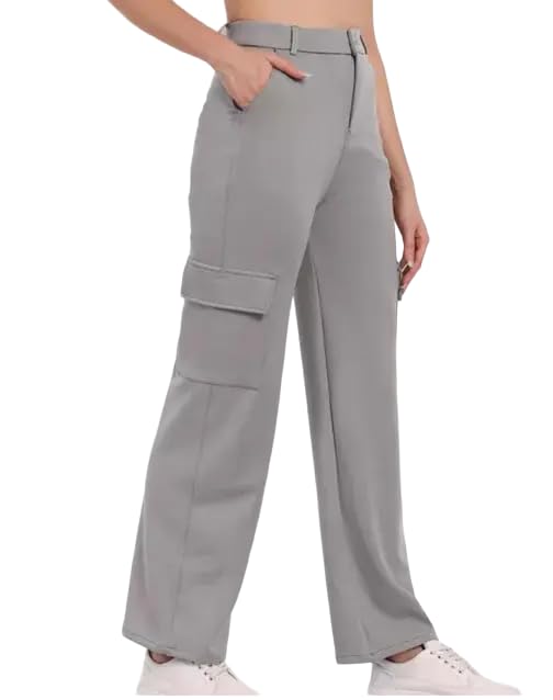 Symbol Women's High Rise Calf Length Culotte Office Pants (with Self Fabric Belt) bottomwear