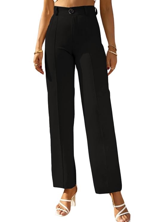 ROYALICA Women's High-Waisted Pant |Bell Bottom Trendy Retro-Chic Trousers - Perfect for Every Occasion bottomwear