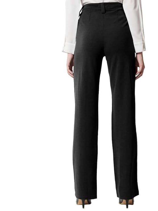 SIRIL Women's Lycra Solid Regular Fit Button and Zipper Clouser Straight Trouser Pant bottomwear