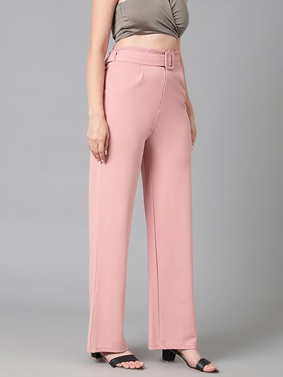 Women's High Rise Viscose Rayon Relaxed Fit Korean Trousers bottomwear