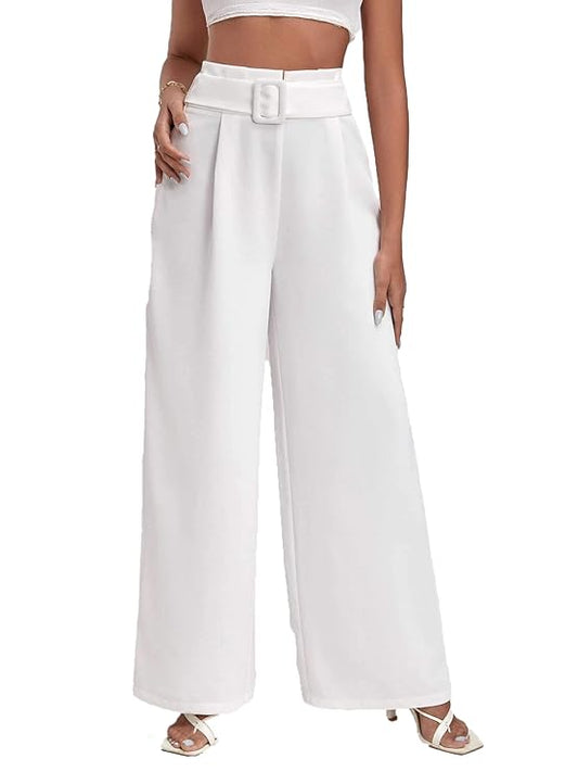 Women's High Rise Viscose Rayon Relaxed Fit Korean Trousers bottomwear