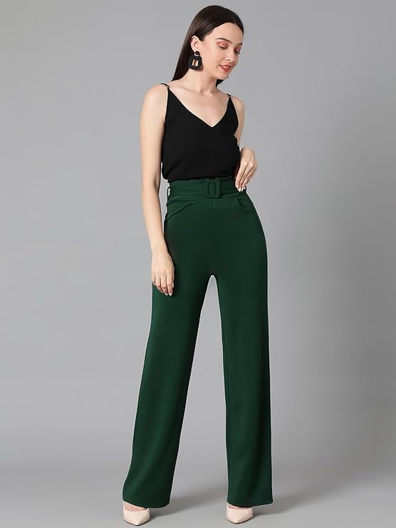 Women's High Rise Viscose Rayon Relaxed Fit Korean Trousers bottomwear