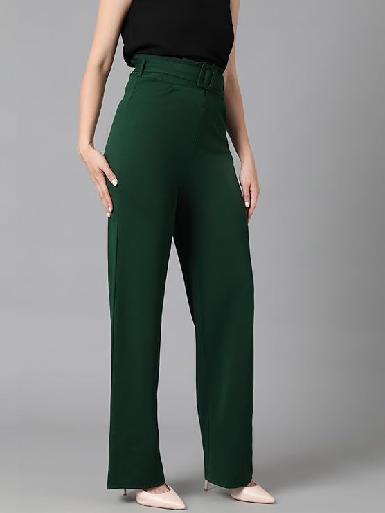 Women's High Rise Viscose Rayon Relaxed Fit Korean Trousers bottomwear