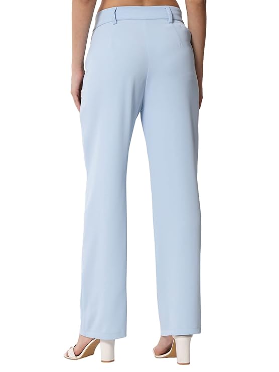 Women's High Rise Viscose Rayon Relaxed Fit Trousers bottomwear