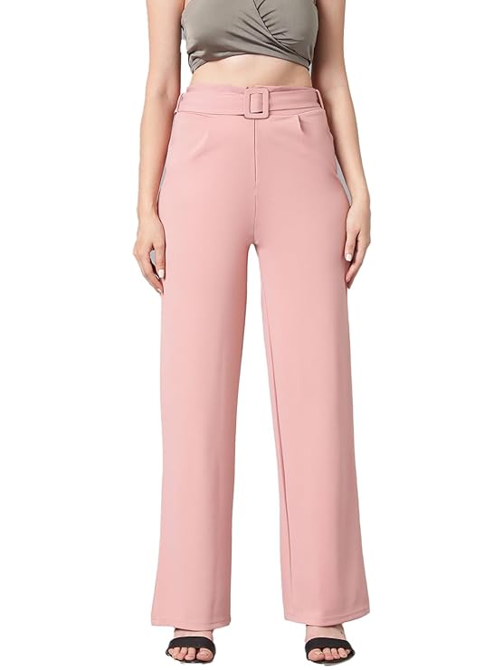 Women's High Rise Viscose Rayon Relaxed Fit Korean Trousers bottomwear