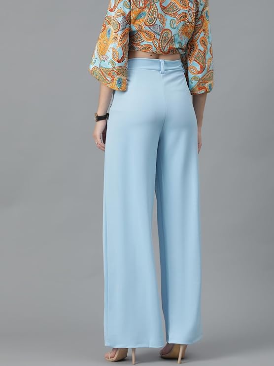 female High Rise Viscose Rayon Relaxed Fit Korean Trousers bottomwear