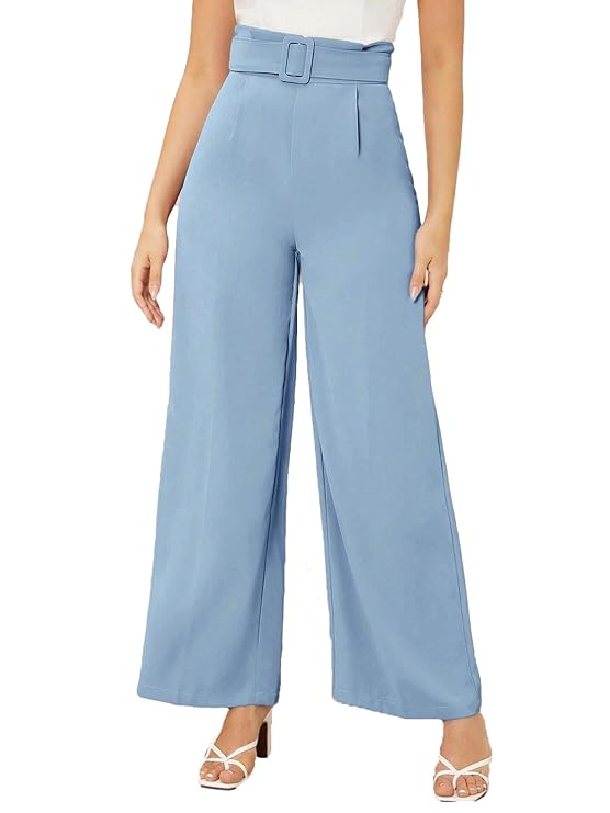 Women's High Rise Viscose Rayon Relaxed Fit Korean Trousers bottomwear