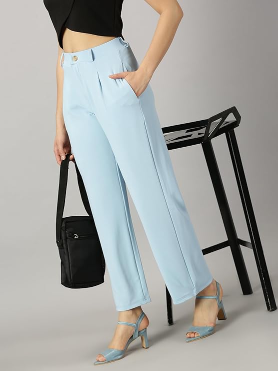 female Trouser with Button Closure || Regular fit Trousers for Womens bottomwear