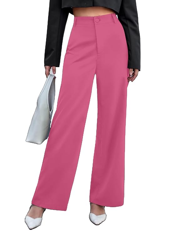 female High Waist Wide Leg Pants  bottomwear