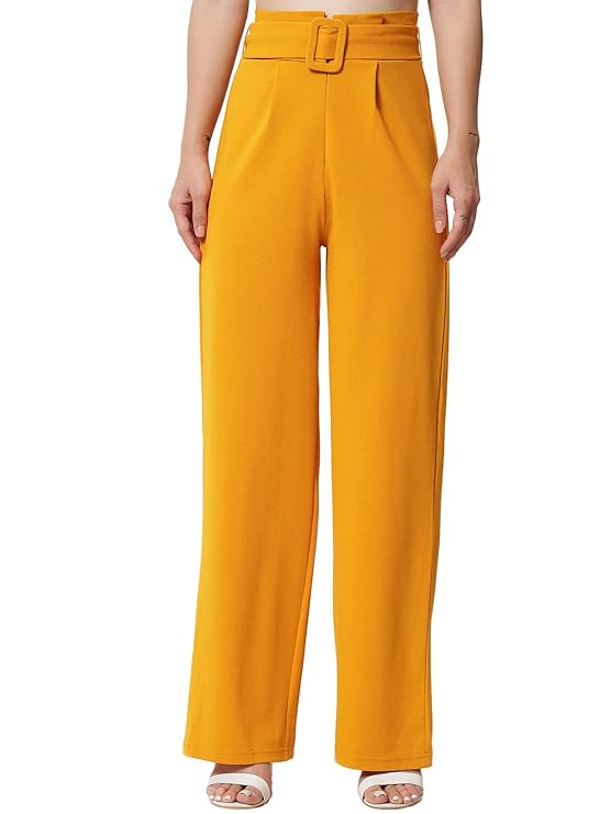 Women's High Rise Viscose Rayon Relaxed Fit Korean Trousers bottomwear