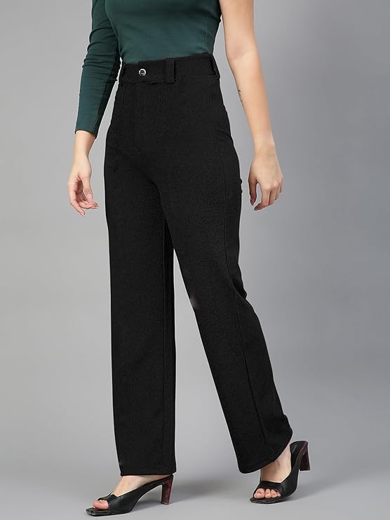 Mehrang Trousers for Women, Formal Pants for Women, Straight Fit Pants bottomwear