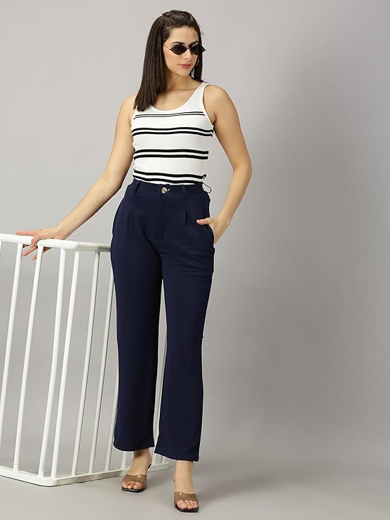 female Trouser with Button Closure || Regular fit Trousers for Womens bottomwear