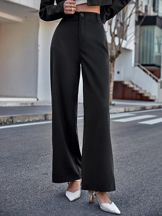 female High Waist Wide Leg Pants  bottomwear