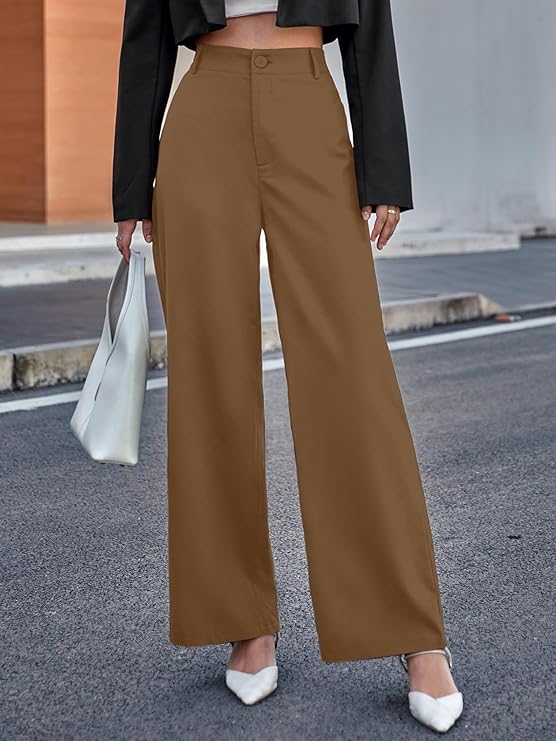 female High Waist Wide Leg Pants  bottomwear