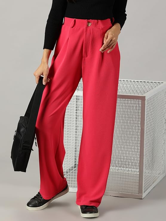 female Trouser with Button Closure || Regular fit Trousers for Womens bottomwear