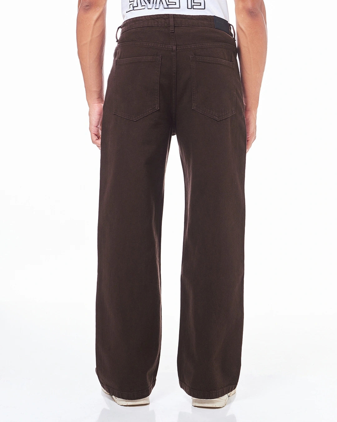 Men's Brown Straight Fit Jeans Male Bottamwear