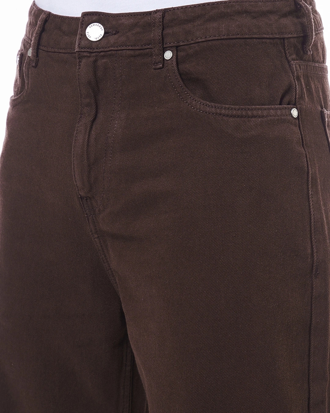 Men's Brown Straight Fit Jeans Male Bottamwear