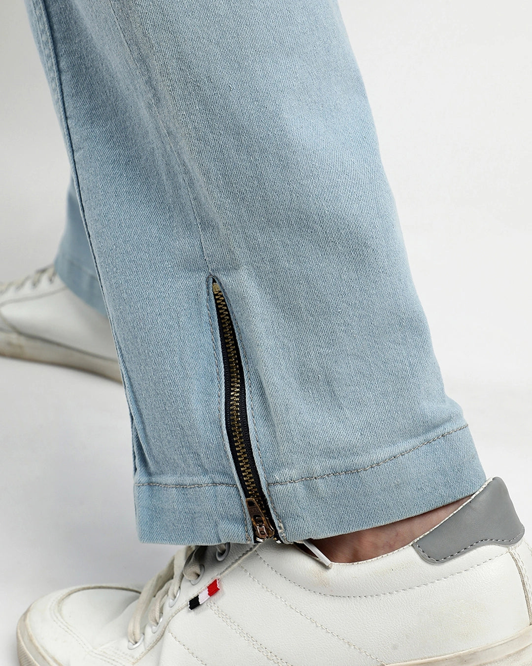 Men's Light Blue Straight Fit Jeans Male Bottamwear