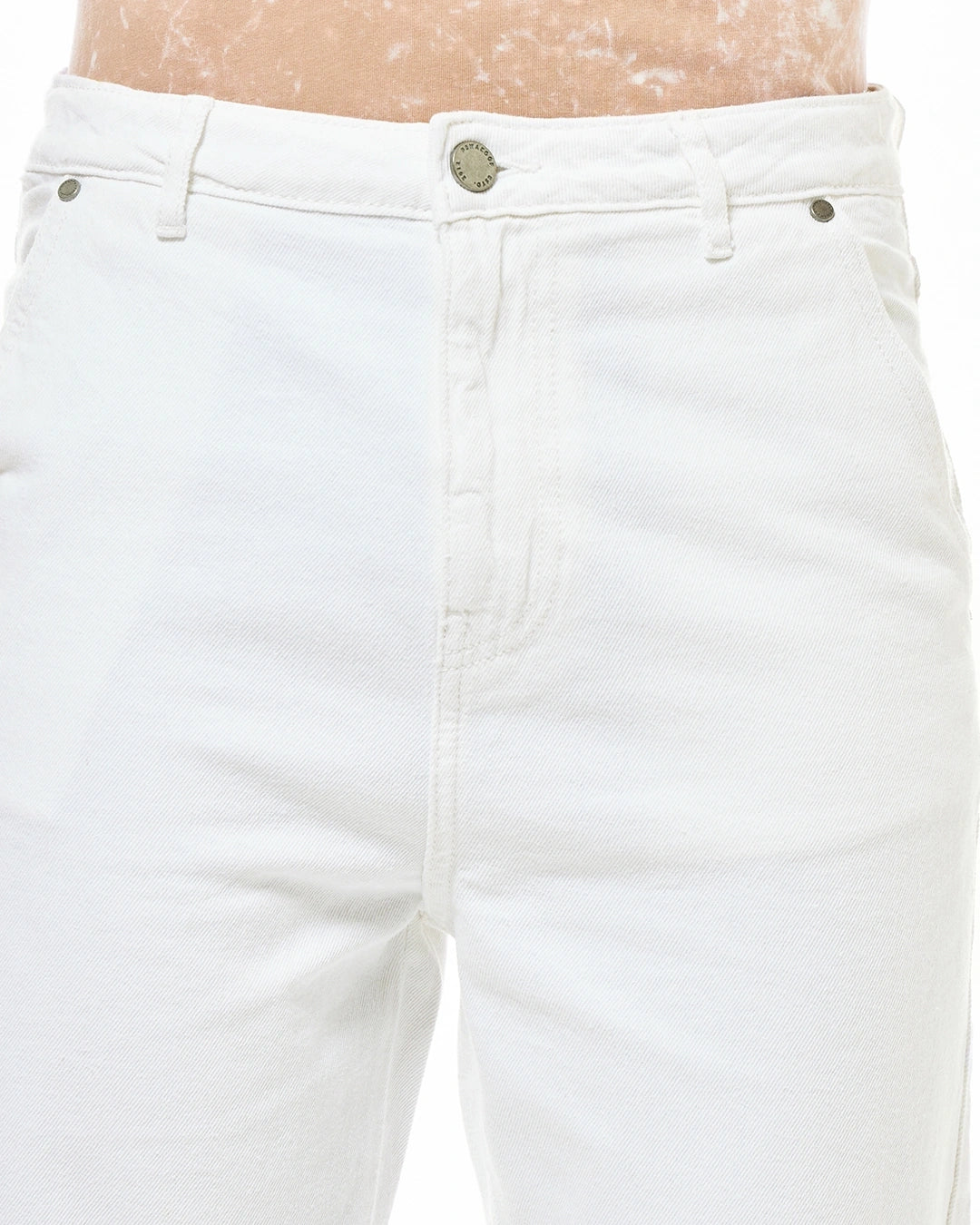 Men's White Distressed Jeans Male Bottamwear