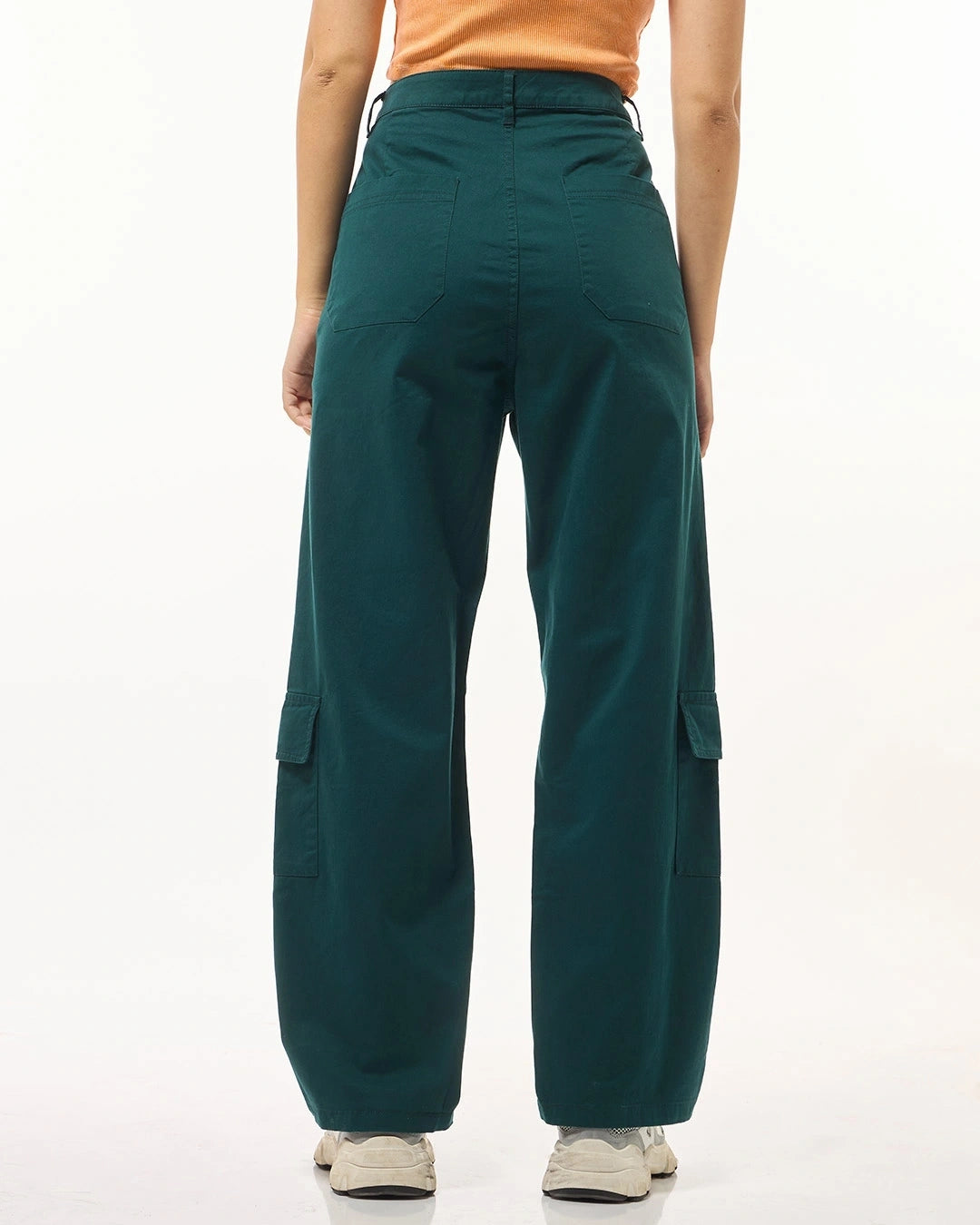 Women's Purple Oversized Cargo Pants bottomwear