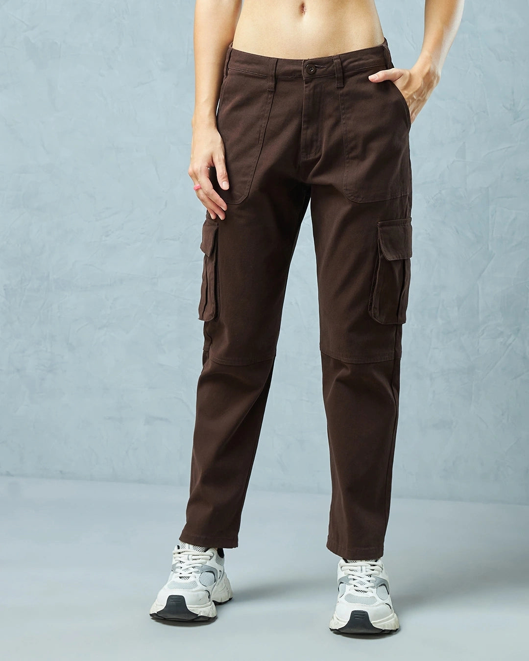 Women's Brown Cargo Pants bottomwear