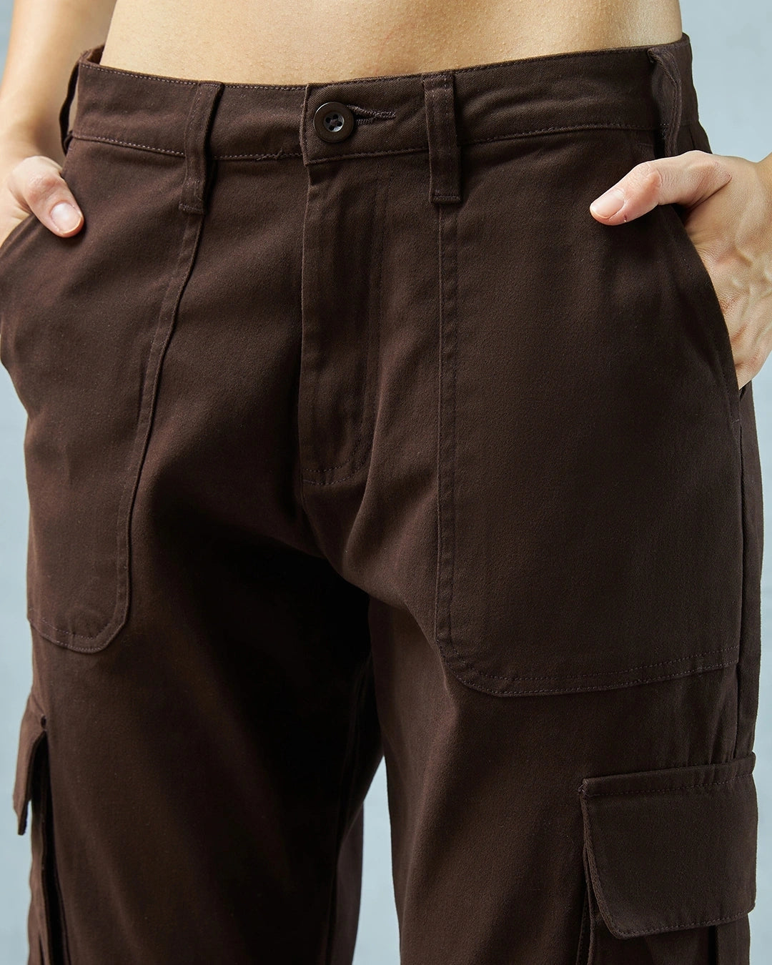 Women's Brown Cargo Pants bottomwear