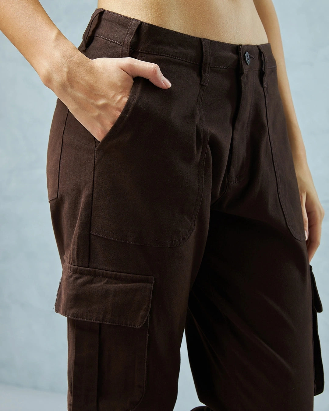 Women's Brown Cargo Pants bottomwear